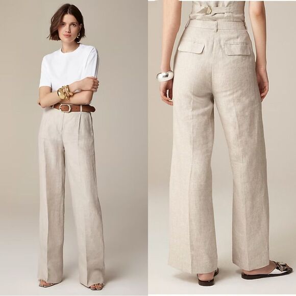 J. Crew Pants - NWT J CREW Wide-leg Essential pant in linen in Natural